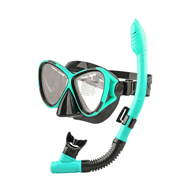 Profional Anti-Splash Silicone Snorkeling and Scuba Diving Goggles for Adults Dry Top Snorkel Mask Set for Swimming