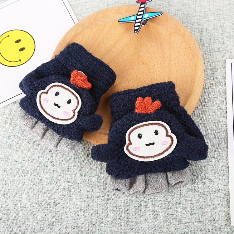 Popular Children Monkey Knitted Fingerless Gloves Mittens Kids Gloves