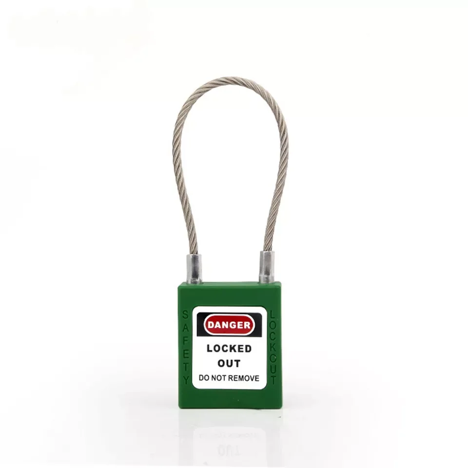 Flexible 150mm and 240mm stainless steel ABS Safety Cable Lockout Tagout Devices Security Cable padlock