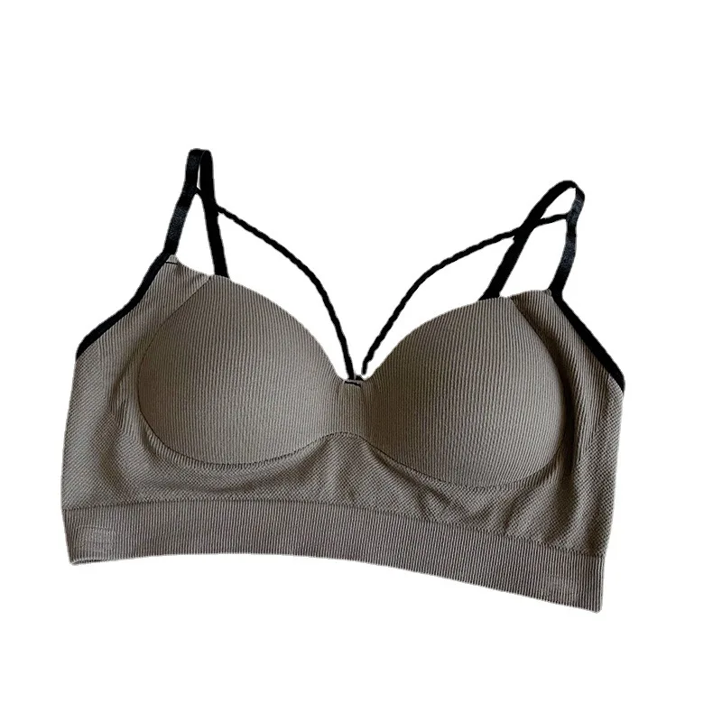 Women sport Undershirt Style Gathered Comfortable Non-steel Ring Underwear Deep V Beautiful Back Bra