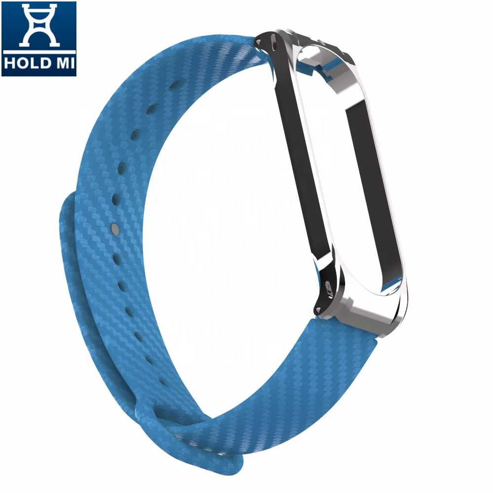 ODM holdmi brand 430210 series acid blue color lightweight miband4 silicone watch belt for xiaomi