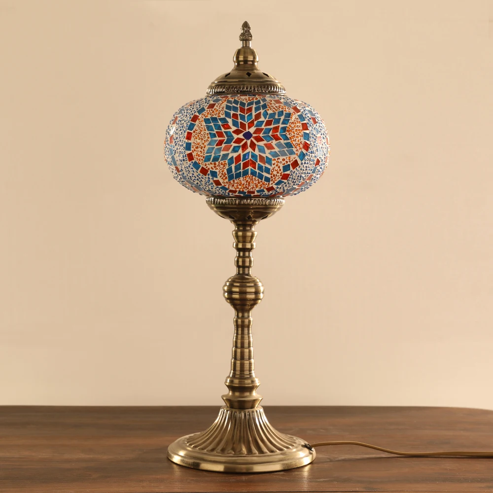 Marrakech Handicraft Art Tiffany Stained Glass Romantic Turkish GLass Mosaic Moroccan Table Lamp