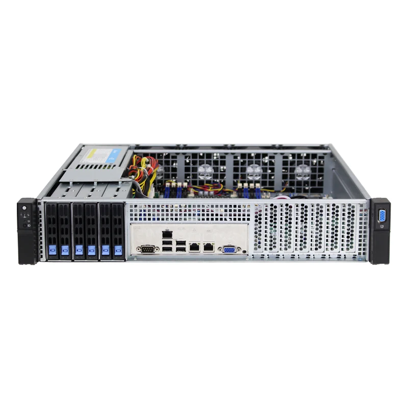 Custom 2U 6 Bays  2.5 inch Hot Swap Nas Storage Server Chassis Rack-mount ATX Motherboard Servers Case Optional NVMe