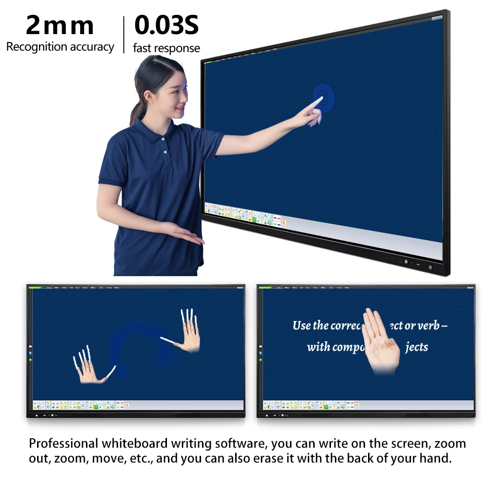 55 inch 4K smart display for classroom meeting interactive screen tablet teaching whiteboard