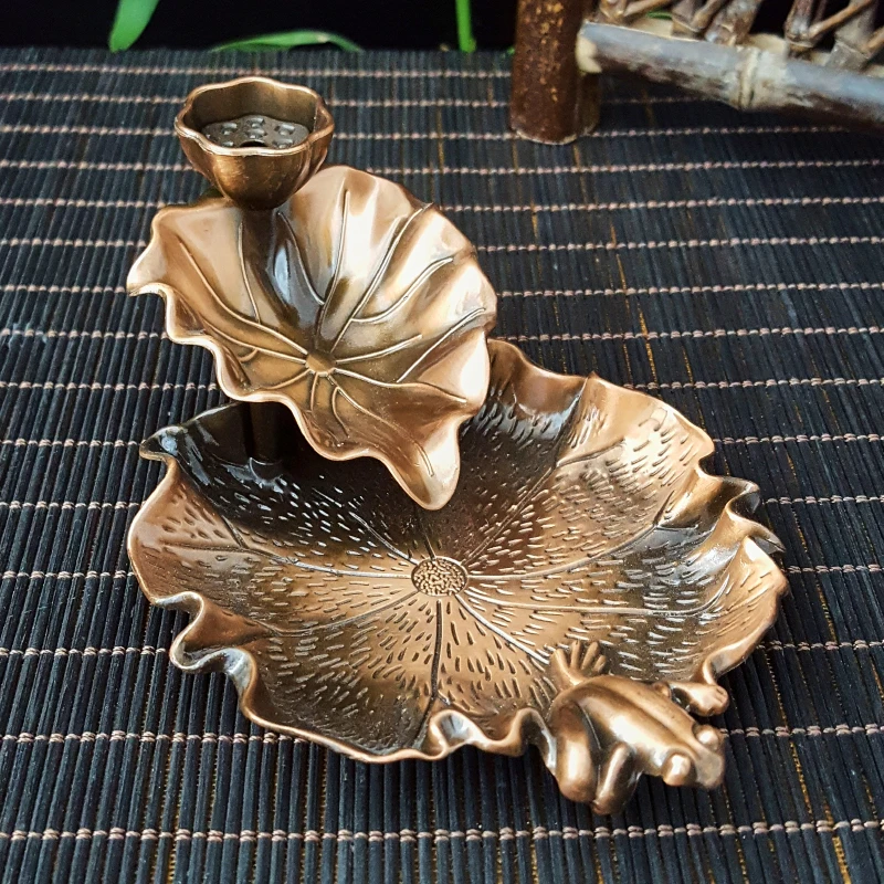 Ароматическая Горелка Lotus водопад, курильница из сплава, конусы с обратным потоком дыма, держатель для благовоний