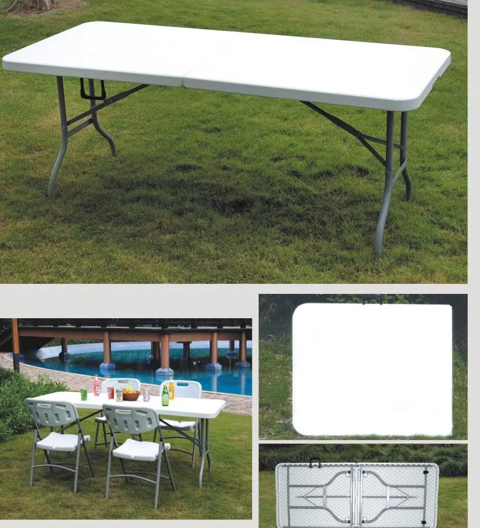Hot sale 6FT HDPE plastic folding table for outdoor events