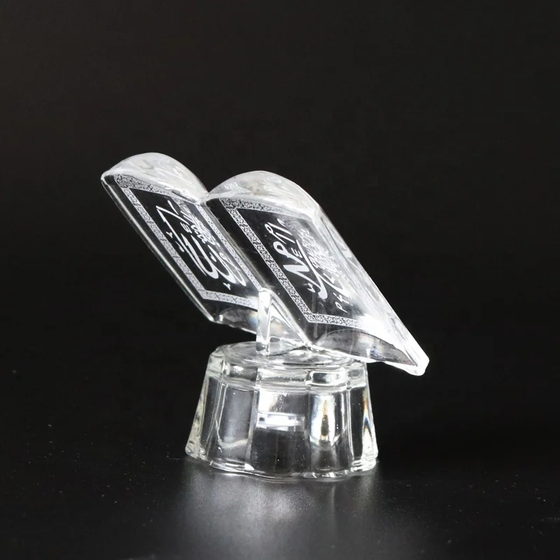 Religious Muslim Engraved Crystal Glass Allah Muhammad Islamic Small Quran Books Gifts