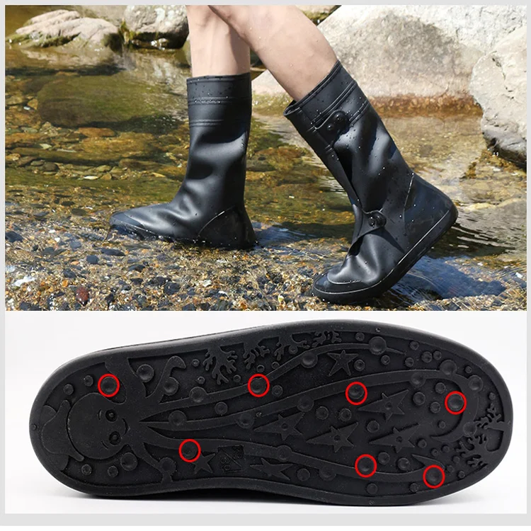 Anti-slip Outdoor Shoe Protective Unisex Durable Good Quality Reusable Waterproof Shoe Covers PVC Rain Cover Shoes