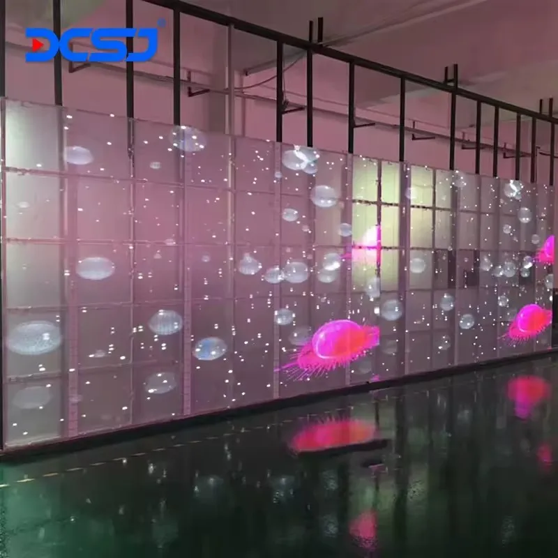 DCSJ LED Display P10 Waterproof Full Color Outdoor Billboard Transparent LED Grille Screen of Shop Window LED Video Wall