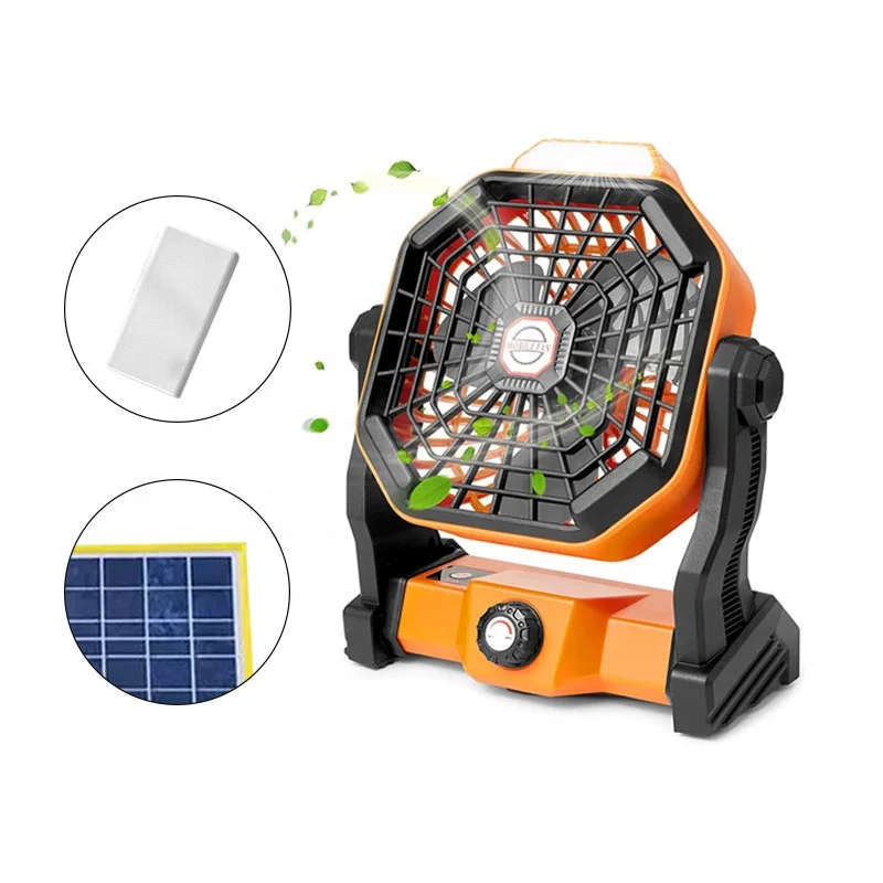 X20 CUSTOMIZED Stepless Speed Enhanced Airflow Tent Fan USB Powered Battery Operated Fan Portable Camping Fan with LED Light