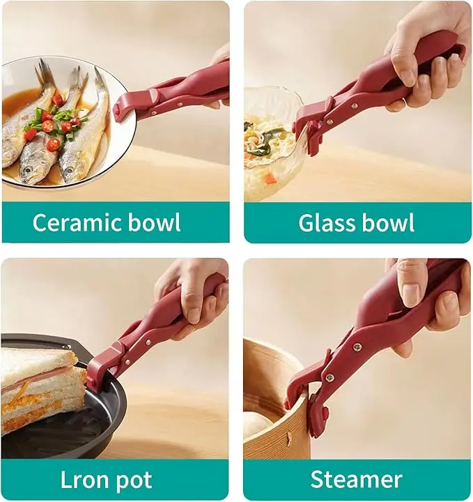 Anti-Scald Bowl Clip Multi-Function Non-Slip Heat Insulation Holder Kitchen Hot Bowl Dish Plate Gripper Clips Tongs Clamp Holder
