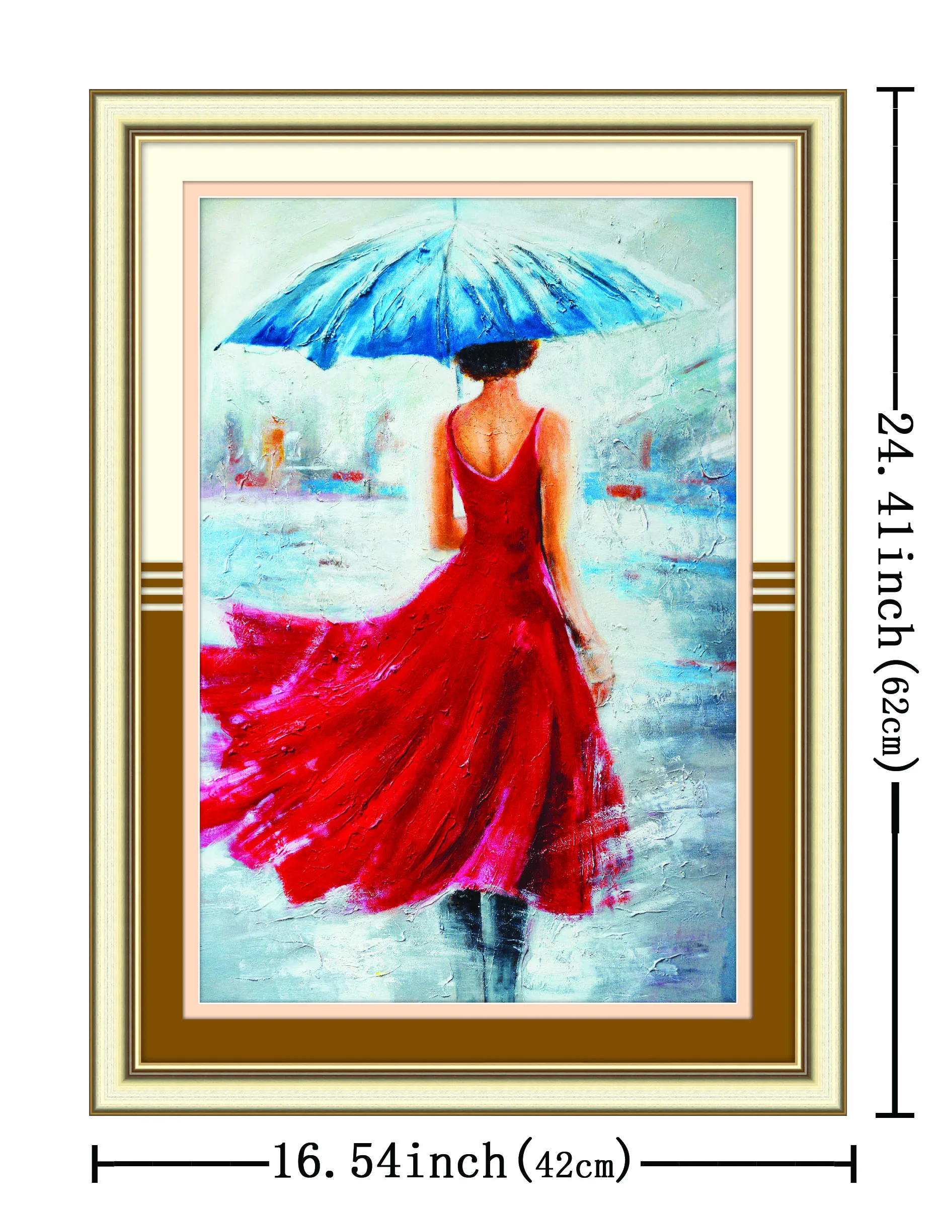 
DIY 5D Custom Red Dress Lady Round Full Drill Art Mosaic Embroidery Craft Canvas Waterproof Diamond Painting Kit for Home Decor 