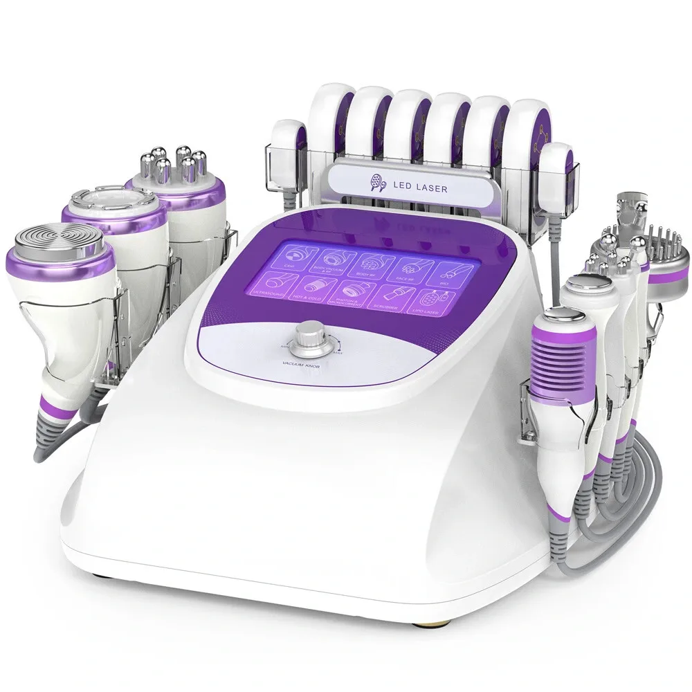 Multifunctional 10 in 1 Ultraslim Cavisation Machine 40K Shape Body and Face Slimming with Vacuum Radio Frequency UK Plug