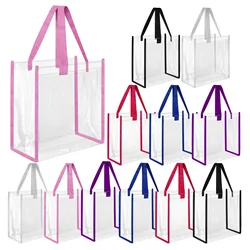 Wholesale Colored clear bags Shopping Bags Waterproof PVC Tote Bags Stadium approved Transparent Handbag