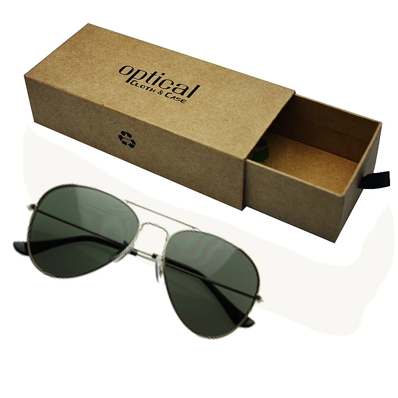 Wholesale Recycled Craft Paper Box Recycled Glasses Case Eyewear Protective sunglasses Cases
