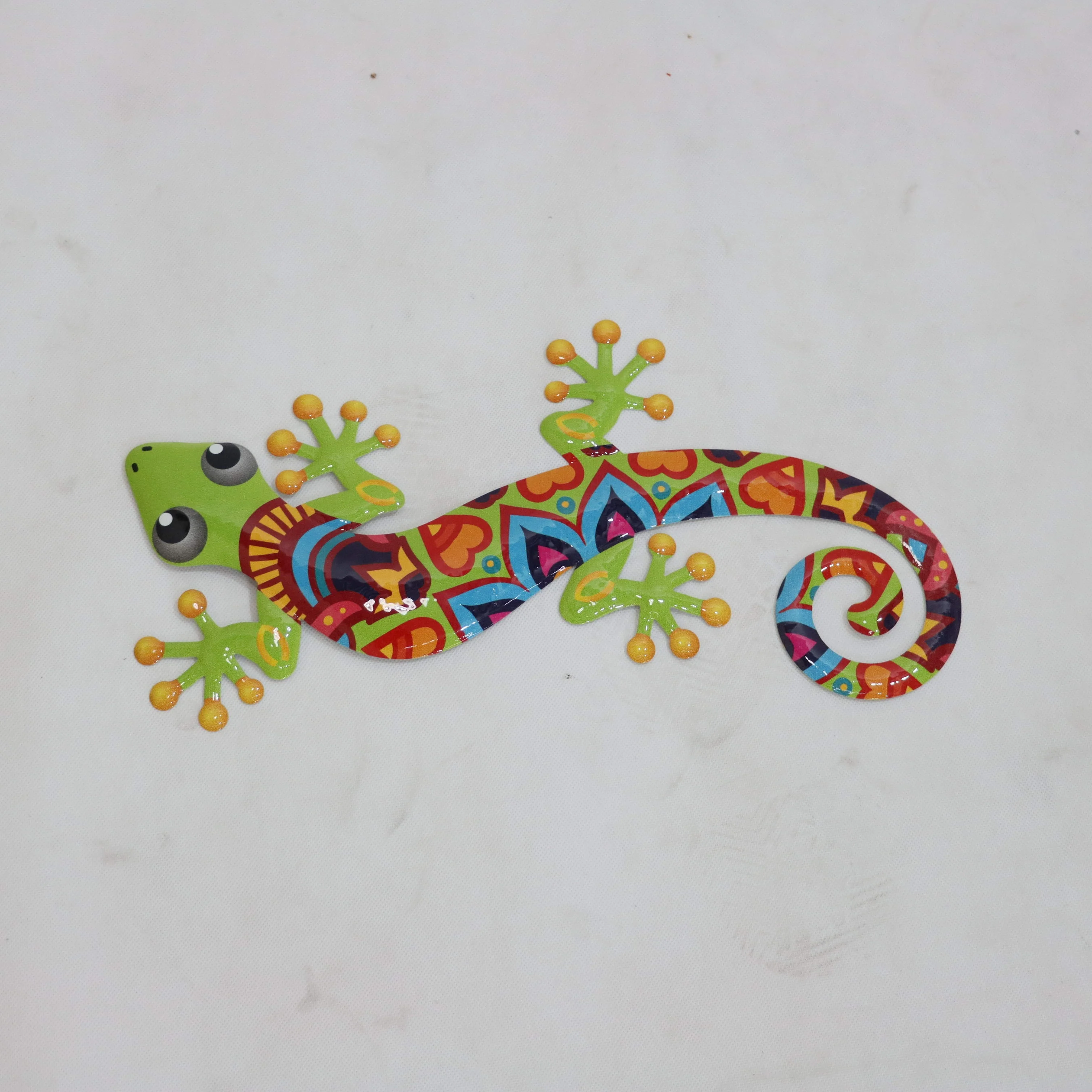 Iron Art Gecko Ornaments Metal Lizard Art Sculpture Wall Fence Hanging Decor