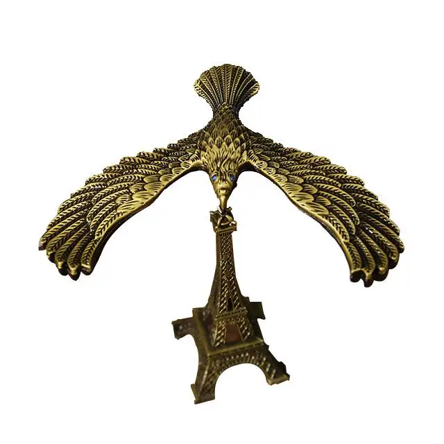 Paris Eiffel Tower Eagle Decoration Personalized Antique Metal France Pewter Animal Ornament Travel Souvenir