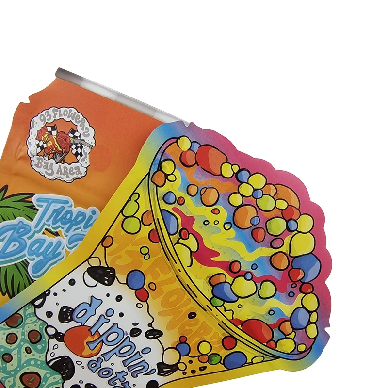 Custom Printed Soft Touch Cali Packs 3.5g Canned Bottle Popcorn Shape Aluminum Foil Smell Proof  7g 35g Edible Die Cut Mylar Bag