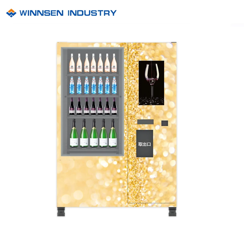 Sparkling champagne beer alcohol spirit bottle olive oil Wine Vending Machine with remote control