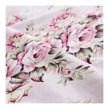 New fashion design Pink 100 % polyester microfiber printed bed sheet bedding fabric