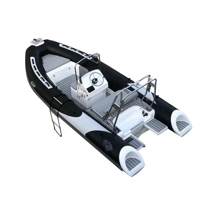 CE Rib Boat16ft Deep V-shape Fiberglass Hull Hypalon or Pvc Tube