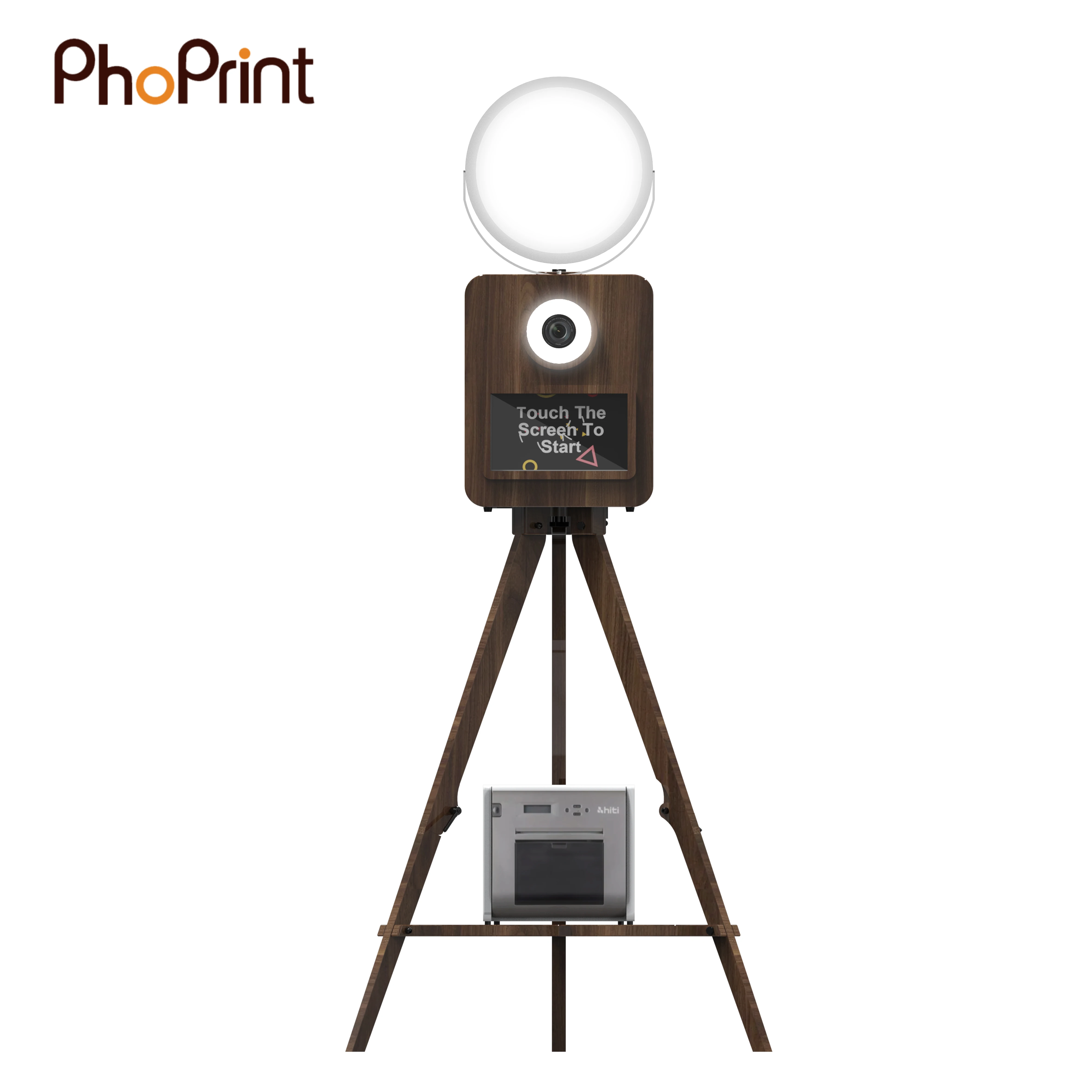 Light Weight Touch Screen Real Wooden Vintage Photo Booth For Party And Wedding
