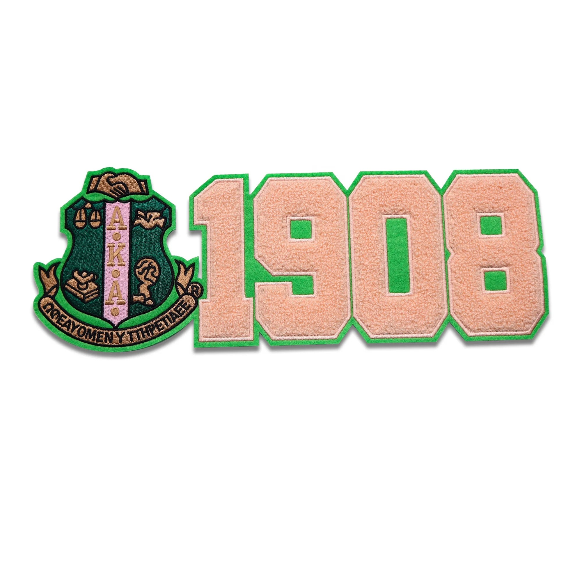 Custom Omega Psi Phi Fraternity & Sorority Patches Iron On Greek Chenille Letter Patches For Clothing