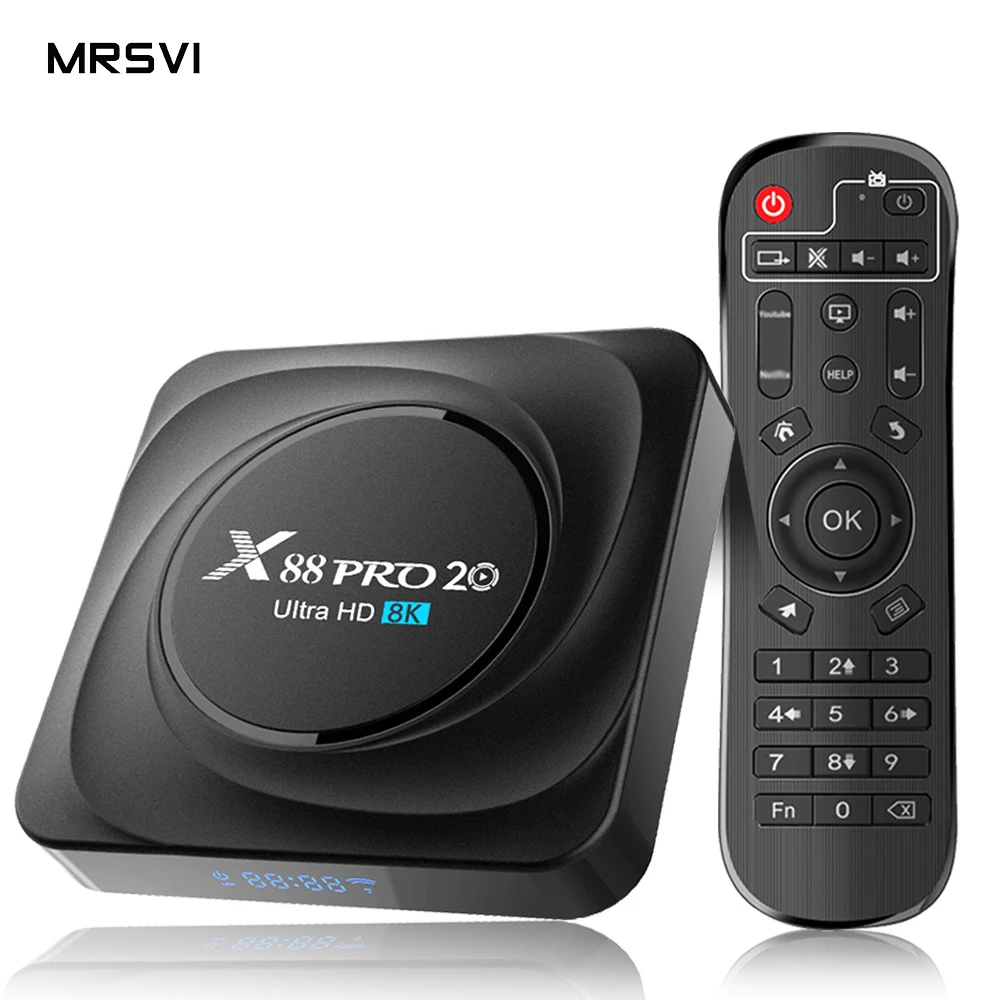 Best Selling X88 Pro 20 rk3566 Quad Core smart tv box 2.4G/5.8G Dual WIFI 8K HD Android tv box x88 pro 20