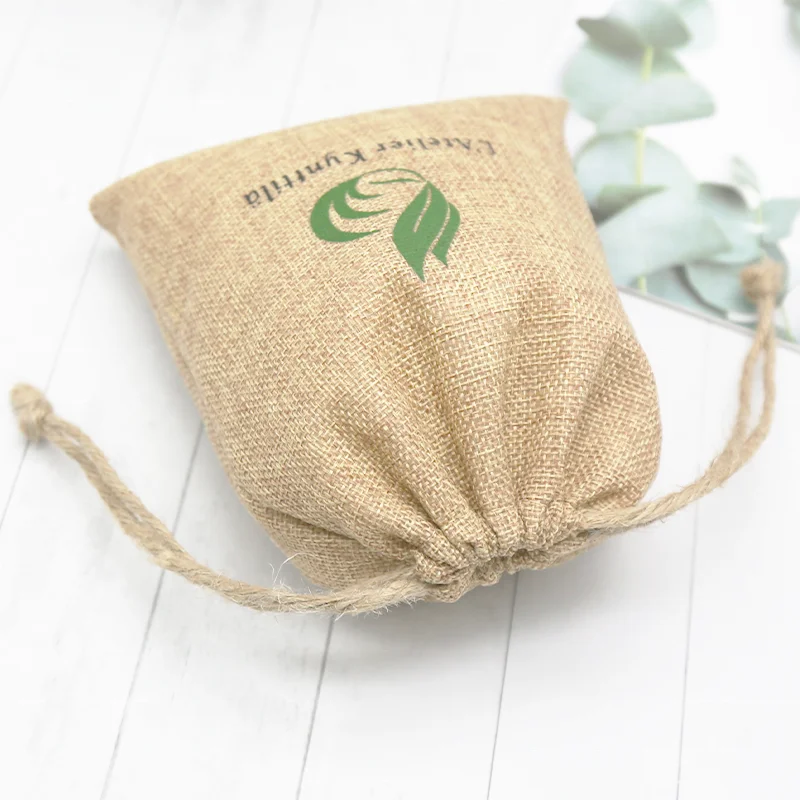 Burlap Drawstring Jute Gift Gunny Pouch Wholesale Online Reusable Bags with Logo Soft Pouch Packaging 100% Cotton Gift & Craft