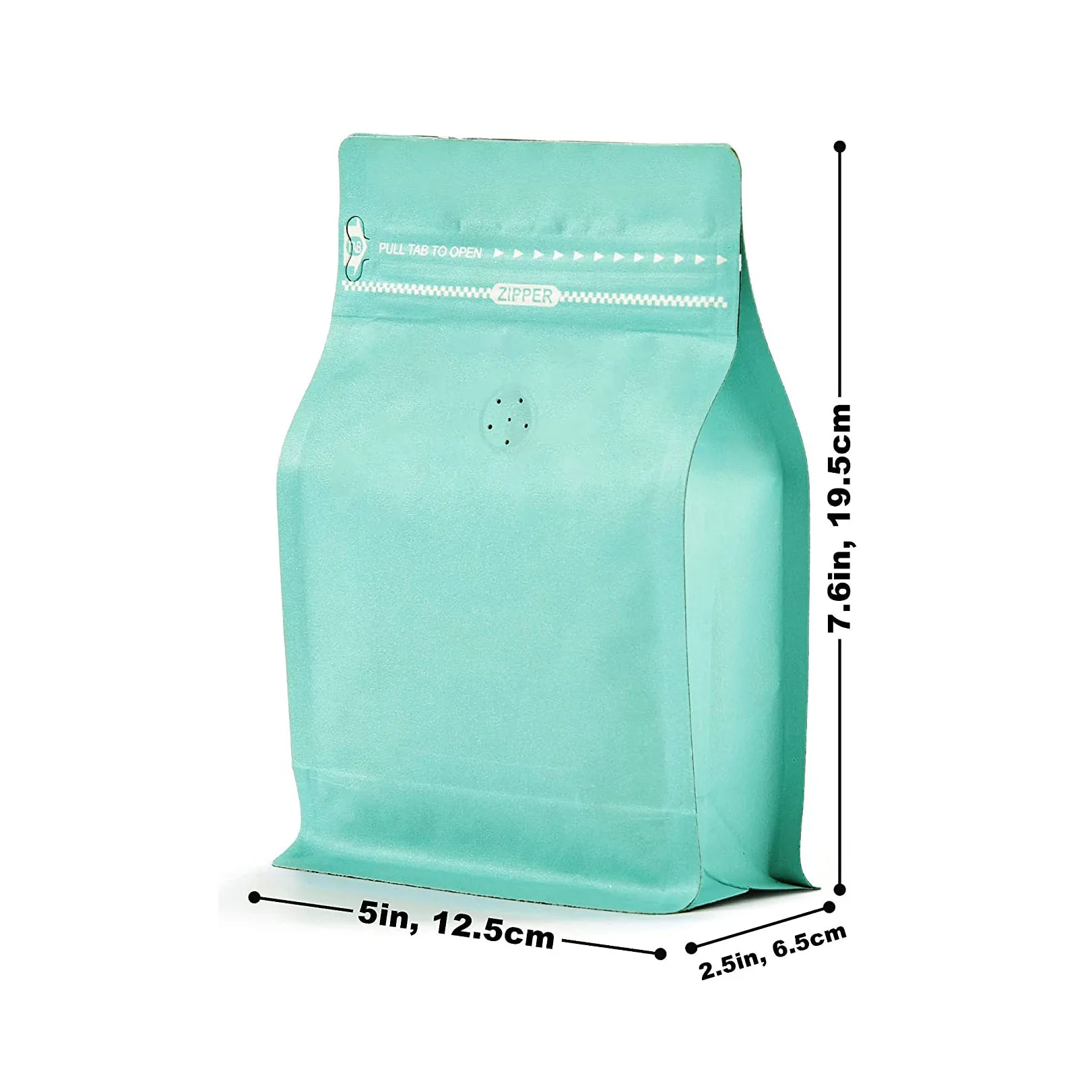 Wholesale flat bottom coffee bags zipper Matte blue coffee bag custom 1lb to pack printed logo