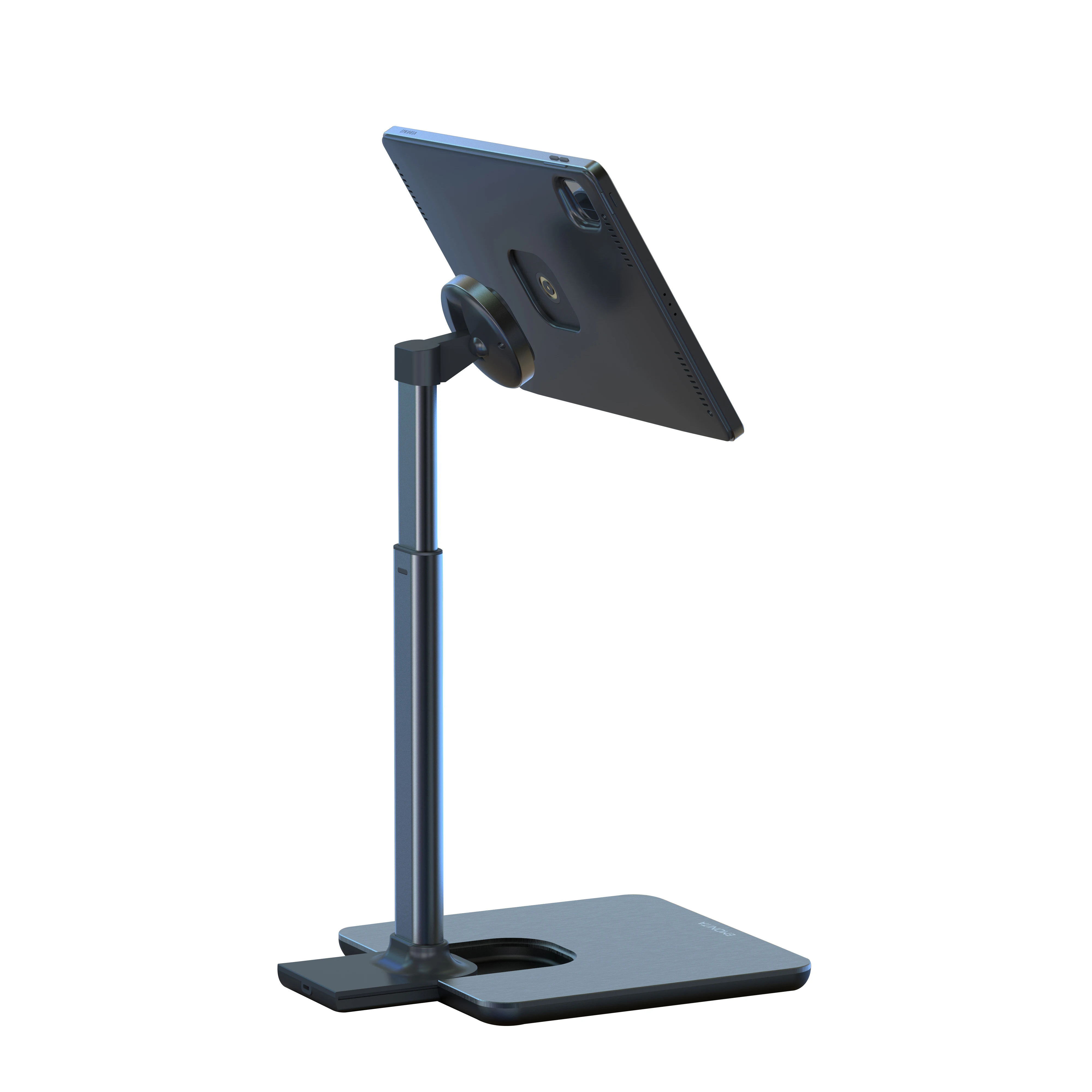 Customization tilt telescopic Floor for iPad Display Stand magnetic wireless charging