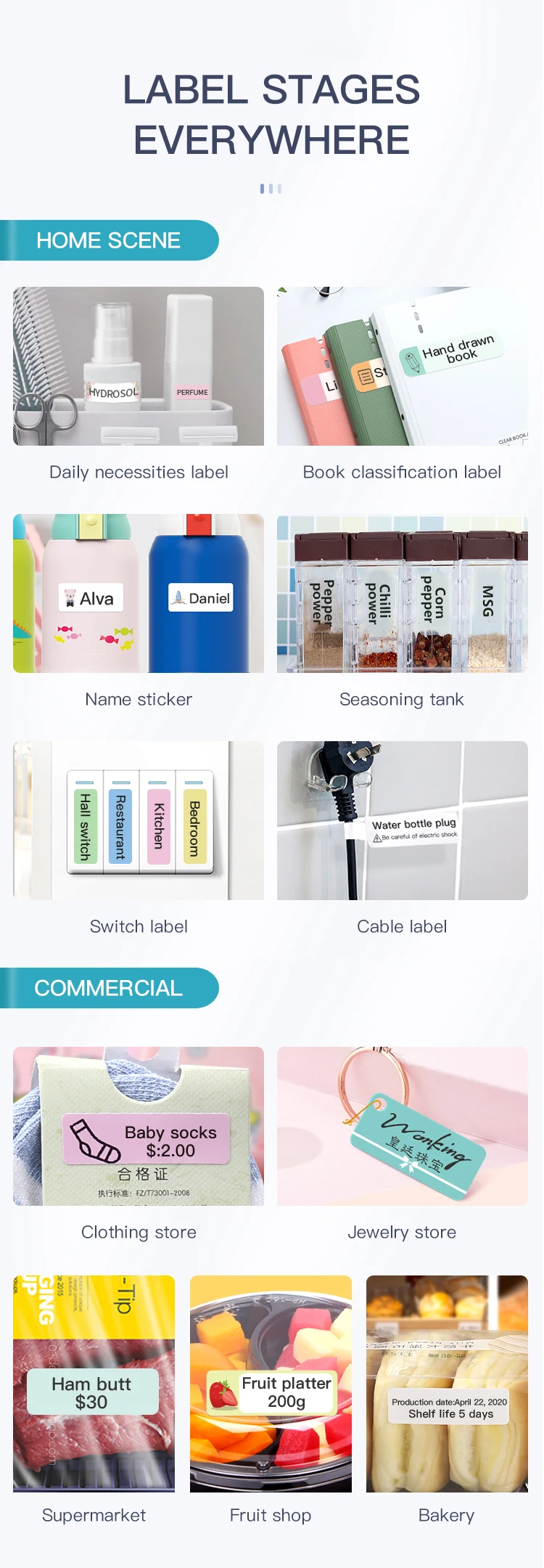 NIIMBOT Smart Rechargeable Blue Tooth USB Mobile Phone Connection Thermal Label Printer D11 with Free Tape