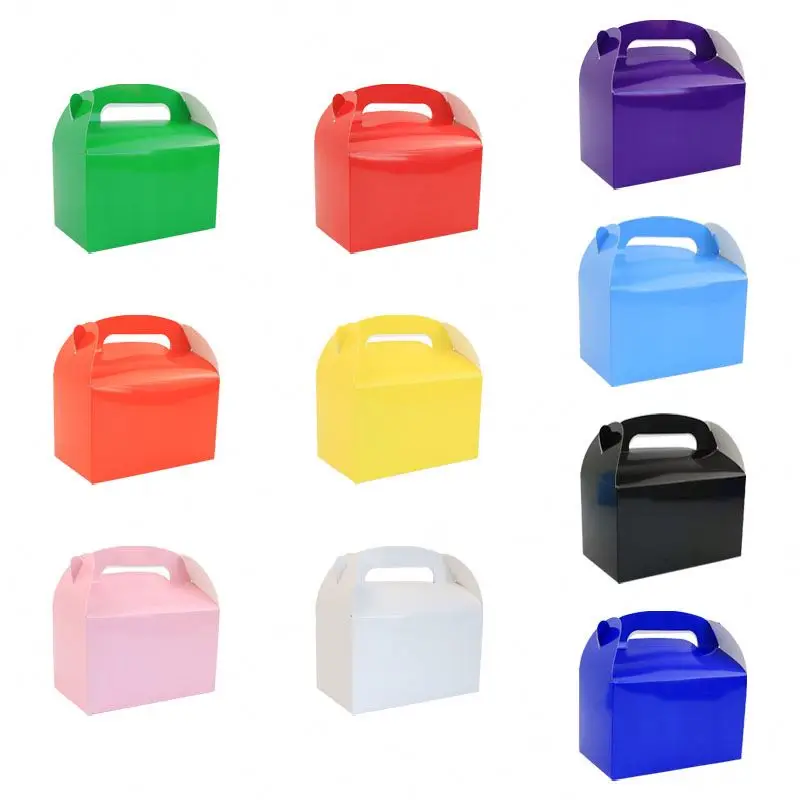 Multi-Color Kids Birthday Gift Packaging Babyshower Wedding Party Favor Gable Treat Candy Boxes