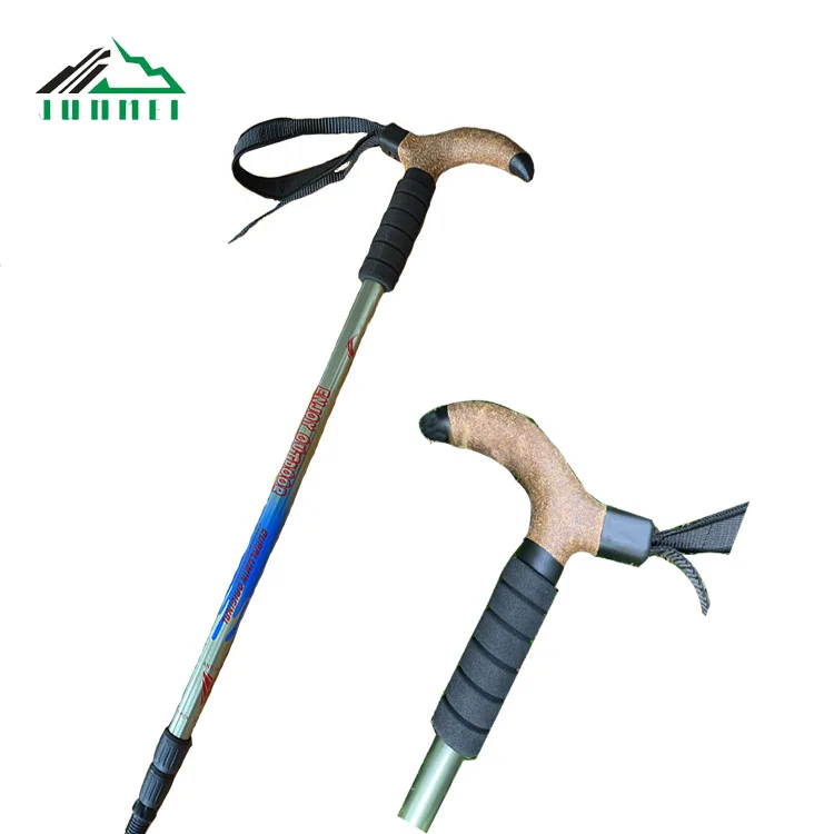 Hiking Tourist Walking Cane Stick Walker Crutch Shock Absorber Trekking Pole Ultralight Walking Stick