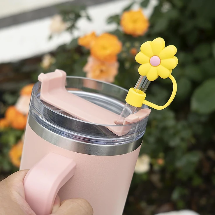 New Design Reusable Food Grade Cut Silicone Straw Tip Cover Cap Lids for Cup