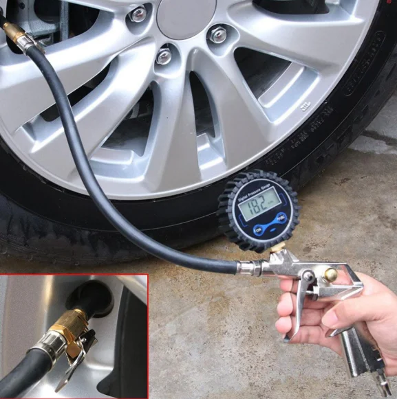 Hot-selling metal tire pressure gauge tire pressure measuring tool digital dial automotive tire pressure gauge
