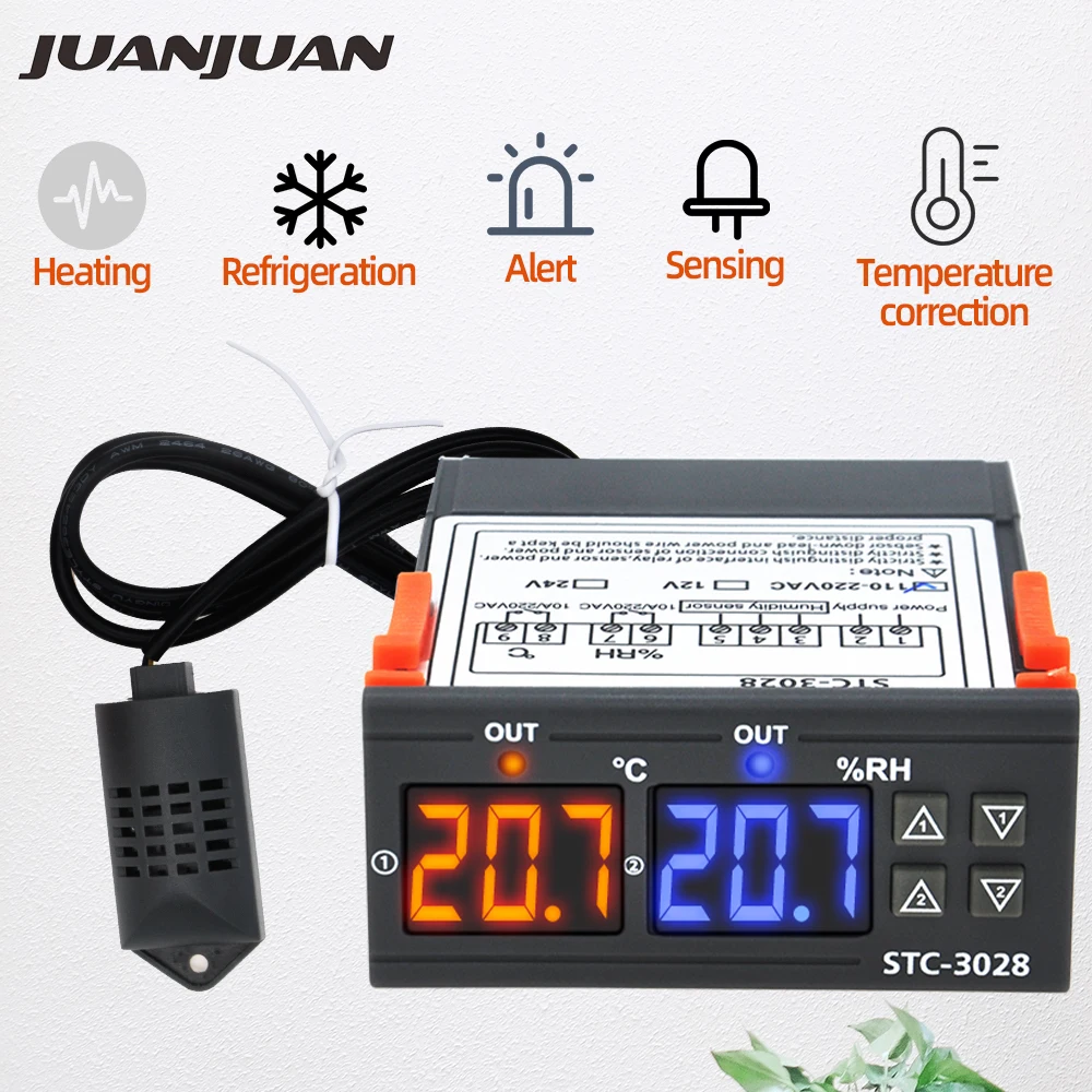  STC-3028 Digital Adjustable Cool Heat Temperature Humidity Controller instruments smart