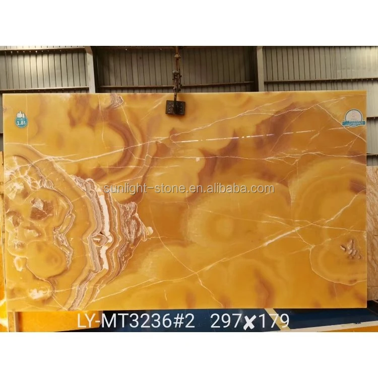 16 mm Mexico Orange Yellow Honey Onyx marble stone slab and Onyx Slab