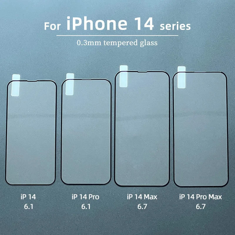 For Iphone 12 13 14 Pro Max Screen Protector Full Cover Mobile Phone Tempered Glass Screen Protector