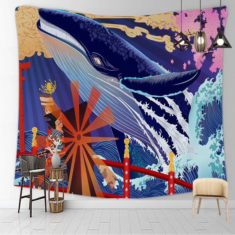 ins household goods background cloth tapestry Japanese style wall hanging beach mat hanging cloth