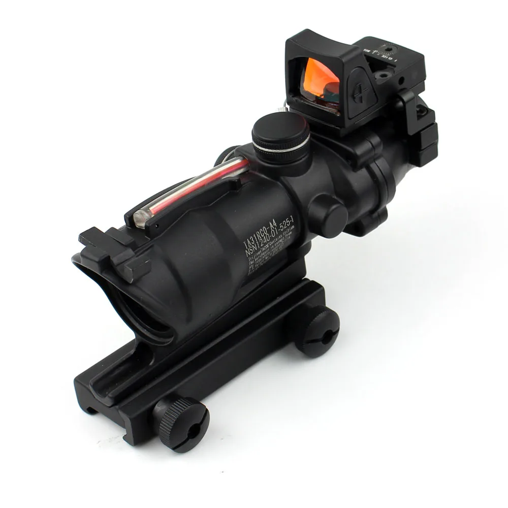 New Arrival Cheap Price 4x32 ACOG Dual Illumination Red Optic Scope Reticle Fiber Red Illuminated Optic Sight with RMR
