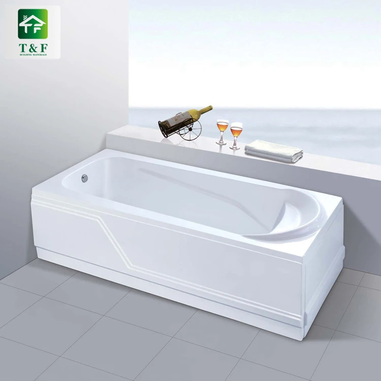 Acrylic Stone Dual-side Skirt (Left Skirt) freestanding 1.7m bathtub rectangle white surface bath tub