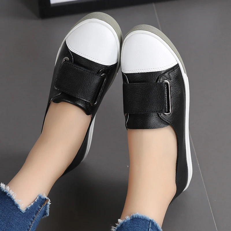 2020 Spring Autumn Women Loafers Flats Lady Slip on White shoes Genuine Leather Moccasins Casual Female Shoes Zapatos De Mujer