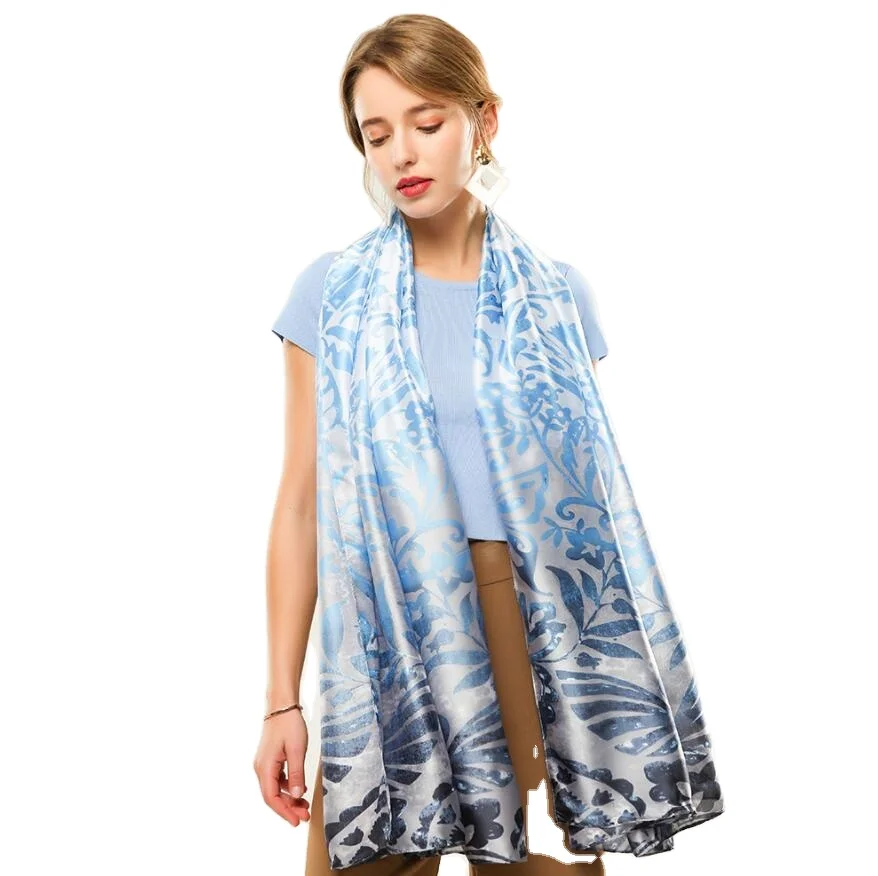 Новинка 2022, Модный женский шарф из саржевого шелка с цифровым принтом