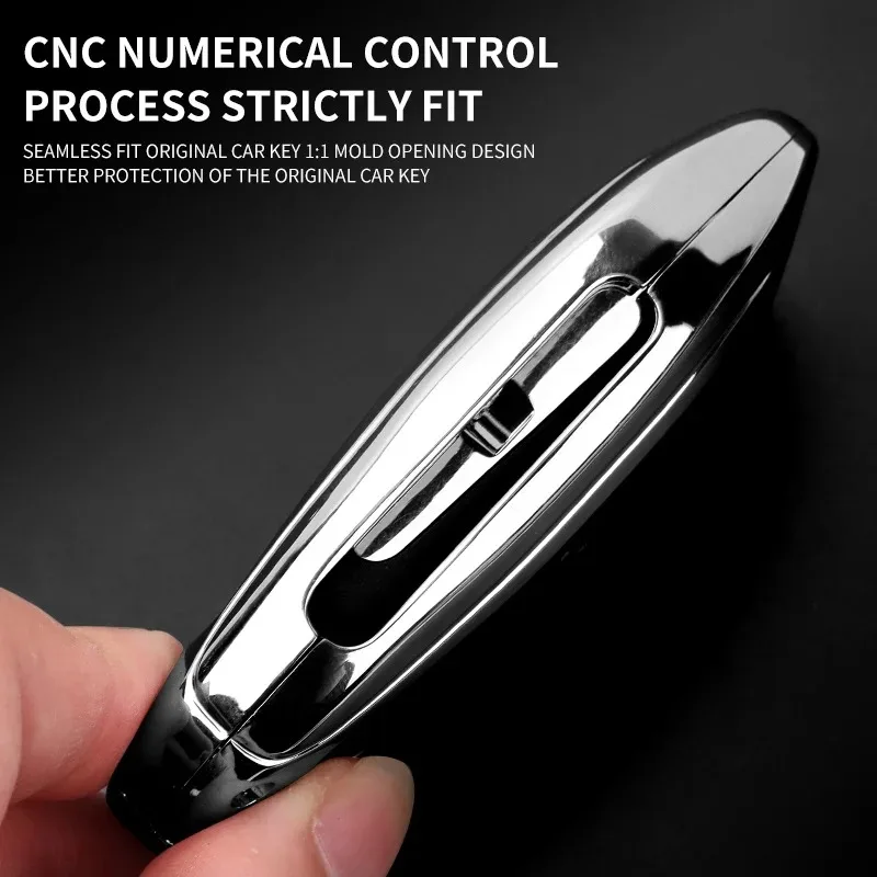 High Quality Cowhide Metal Car Keys Bag Cover Keychain Car Key Case For Peugeot Car Key Accessories