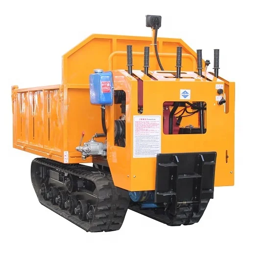 China Machinery 1.2ton 1.5ton KG Mini Crawler Dump Tripper Truck Rubber Track Crawler Transporter Dumper