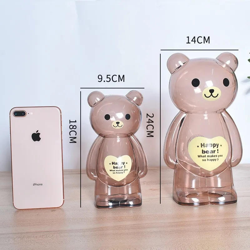 Transparent  Multifunction Piggy Banks For Kids Money Saving Box  Bear Coin Bank Gifts For Children