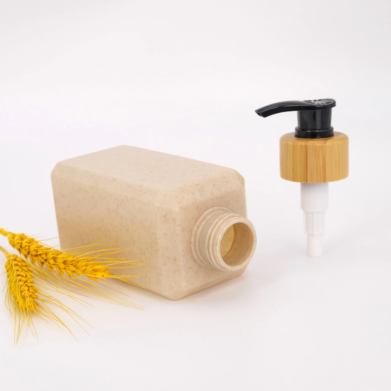 ECO Wheat Straw Bottle Biodegradable HDPE Plastic Lotion Shampoo Bottle