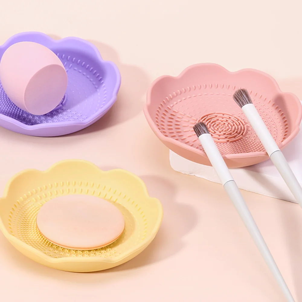 Hot Sale Limpiador De Brochas De Maquillaje Holder Make Up Tool Cleansing Pads Mat Dryer Bowl Silicone Makeup Brush Cleaner