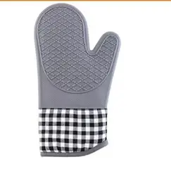 Anti Burn And Anti Slip Heat-Resistant Gloves Adding Cotton Kitchen Microwave Oven Silicone Oven Gloves Bbq Gloves
